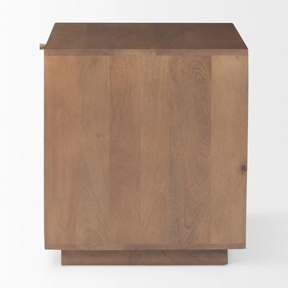 Grier Light Brown Wood w/ Cane Accent Table