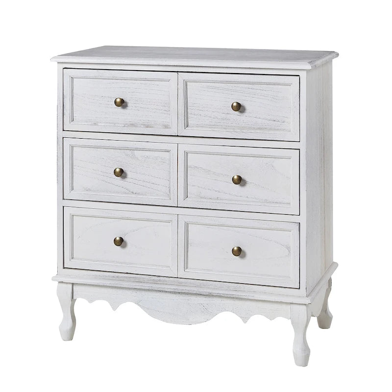 Pallantium Farmhouse 30Tall Distressed 3-Drawer Nightstand With Solid Wood Legs and Adjustable Feet by HULALA HOME