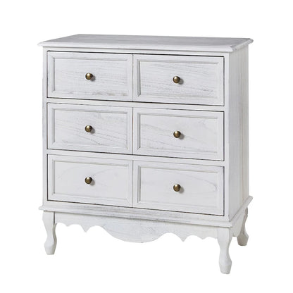 Pallantium Farmhouse 30Tall Distressed 3-Drawer Nightstand With Solid Wood Legs and Adjustable Feet by HULALA HOME