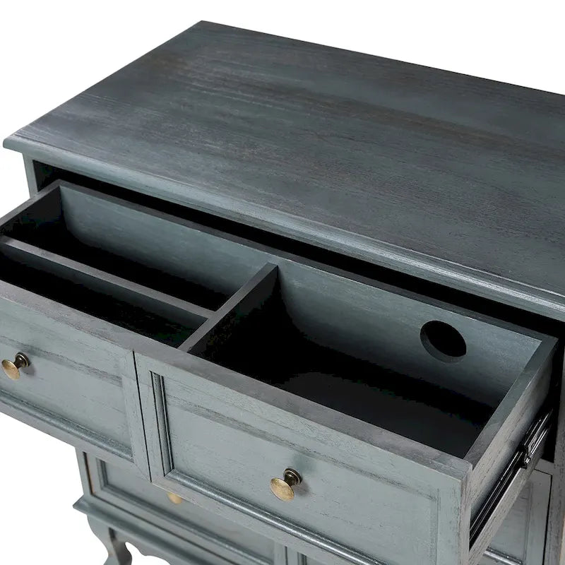 Pallantium Farmhouse 30Tall Distressed 3-Drawer Nightstand With Solid Wood Legs and Adjustable Feet by HULALA HOME