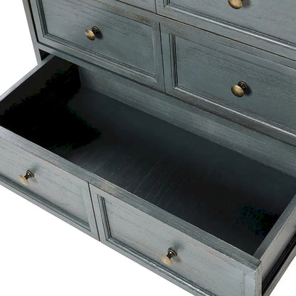Pallantium Farmhouse 30Tall Distressed 3-Drawer Nightstand With Solid Wood Legs and Adjustable Feet by HULALA HOME