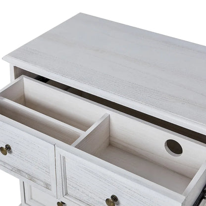 Pallantium Farmhouse 30Tall Distressed 3-Drawer Nightstand With Solid Wood Legs and Adjustable Feet by HULALA HOME