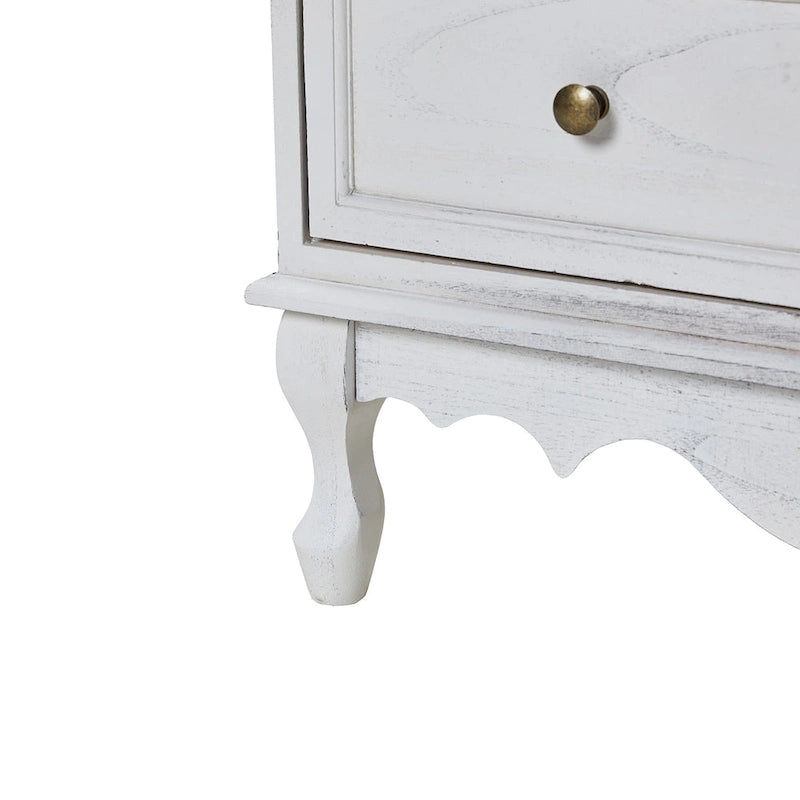 Pallantium Farmhouse 30Tall Distressed 3-Drawer Nightstand With Solid Wood Legs and Adjustable Feet by HULALA HOME