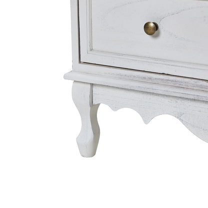 Pallantium Farmhouse 30Tall Distressed 3-Drawer Nightstand With Solid Wood Legs and Adjustable Feet by HULALA HOME
