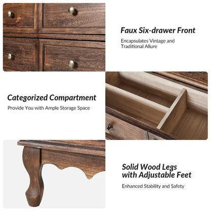 Pallantium Farmhouse 30Tall Distressed 3-Drawer Nightstand With Solid Wood Legs and Adjustable Feet by HULALA HOME