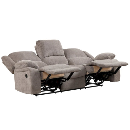 Chasel 3-Piece Mocha Chenille Manual Reclining Sofa Set