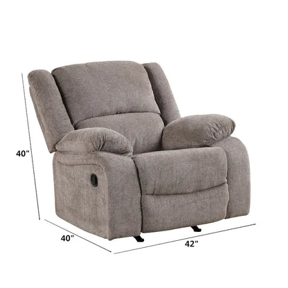 Chasel 3-Piece Mocha Chenille Manual Reclining Sofa Set