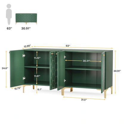 31.5 Modern Accent Storage Cabinet for Living Room Kitchen (Set of 2 )