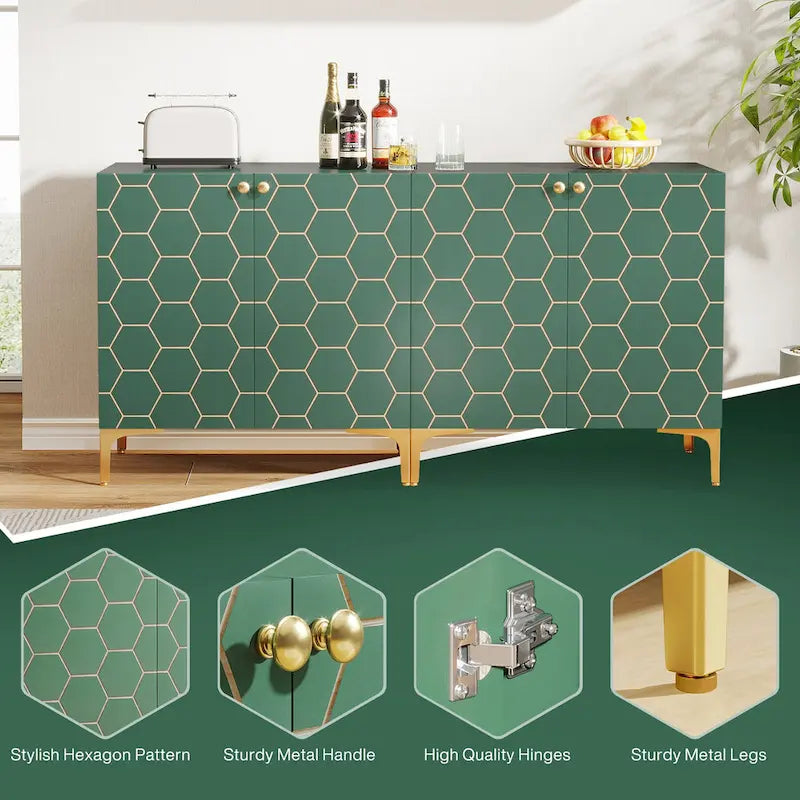 31.5 Modern Accent Storage Cabinet for Living Room Kitchen (Set of 2 )