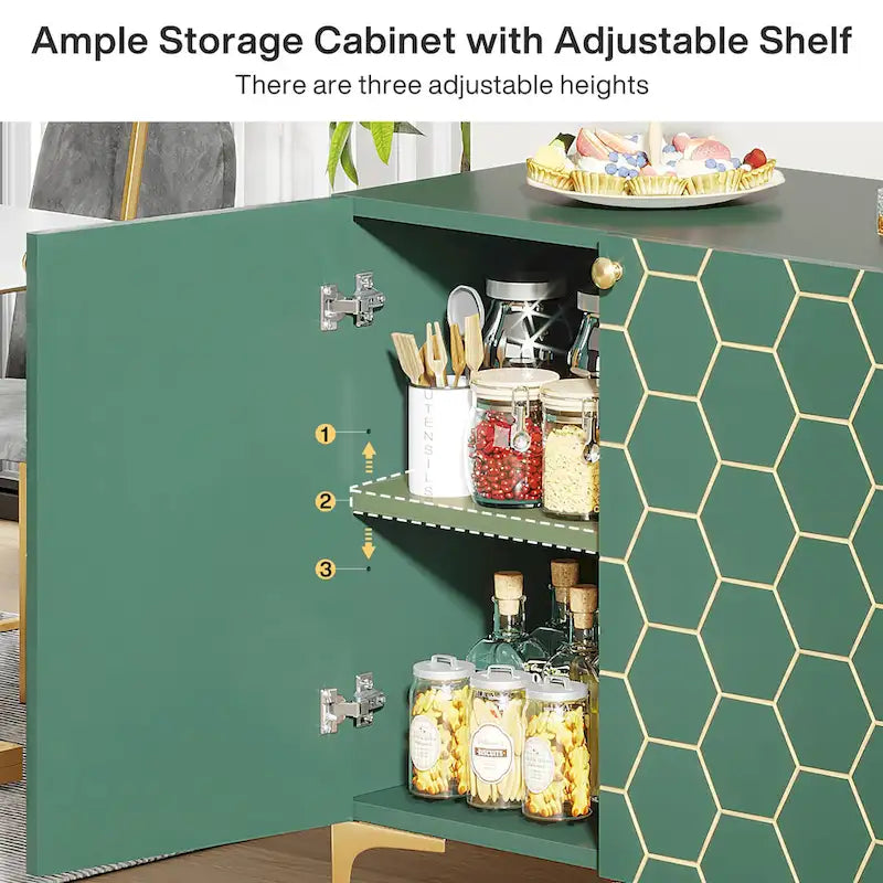 31.5 Modern Accent Storage Cabinet for Living Room Kitchen (Set of 2 )