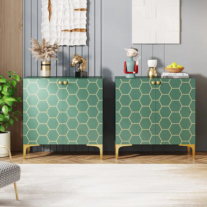 31.5 Modern Accent Storage Cabinet for Living Room Kitchen (Set of 2 )