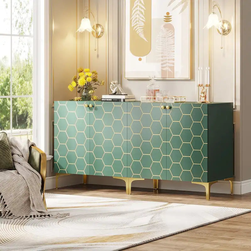 31.5 Modern Accent Storage Cabinet for Living Room Kitchen (Set of 2 )