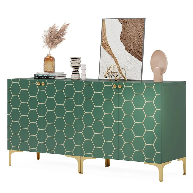 31.5 Modern Accent Storage Cabinet for Living Room Kitchen (Set of 2 )