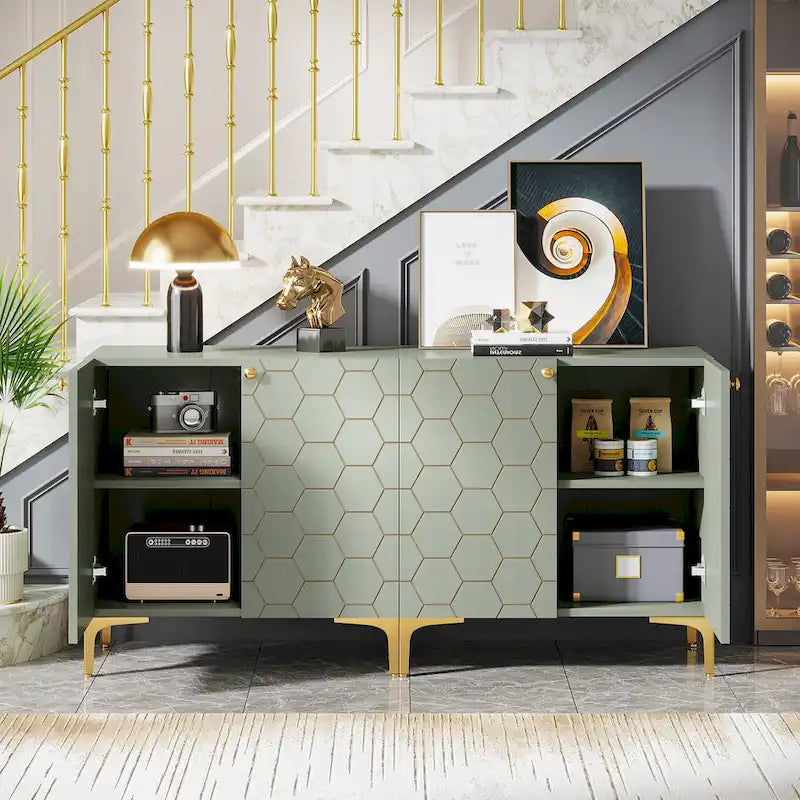 31.5 Modern Accent Storage Cabinet for Living Room Kitchen (Set of 2 )