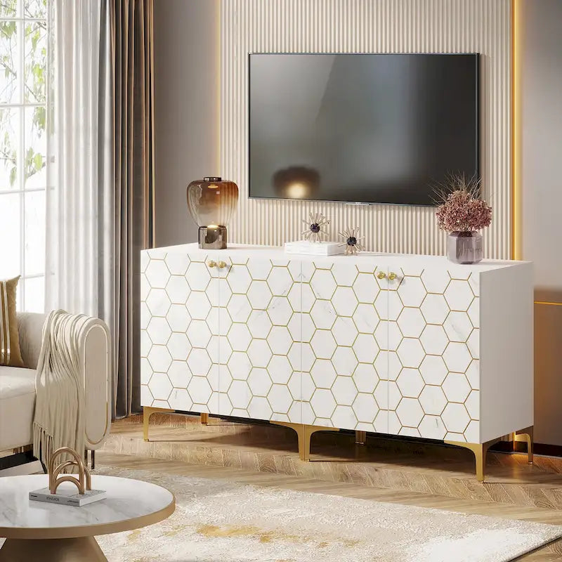 31.5 Modern Accent Storage Cabinet for Living Room Kitchen (Set of 2 )