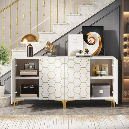 31.5 Modern Accent Storage Cabinet for Living Room Kitchen (Set of 2 )