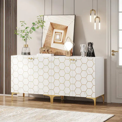 31.5 Modern Accent Storage Cabinet for Living Room Kitchen (Set of 2 )