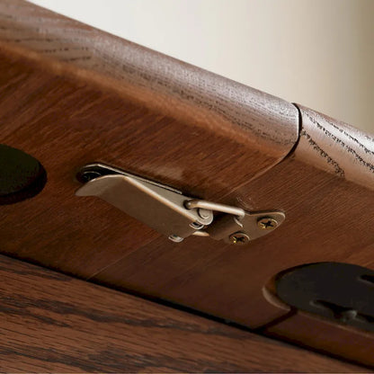 Nestfair Walnut Solid Oak Wood Extendable Meet Table Dining Table - N/A