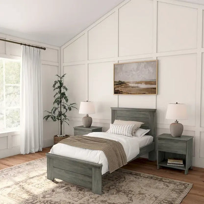 Plank and Beam Farmhouse Twin Bed with Panel Headboard