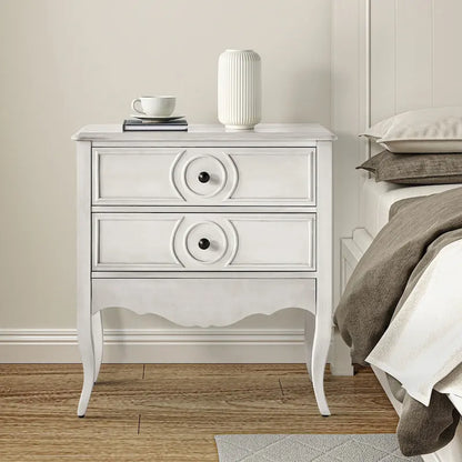 Sidney Traditional 3-Drawer Nightstand with Built-In Outlets and USB by HULALA HOME