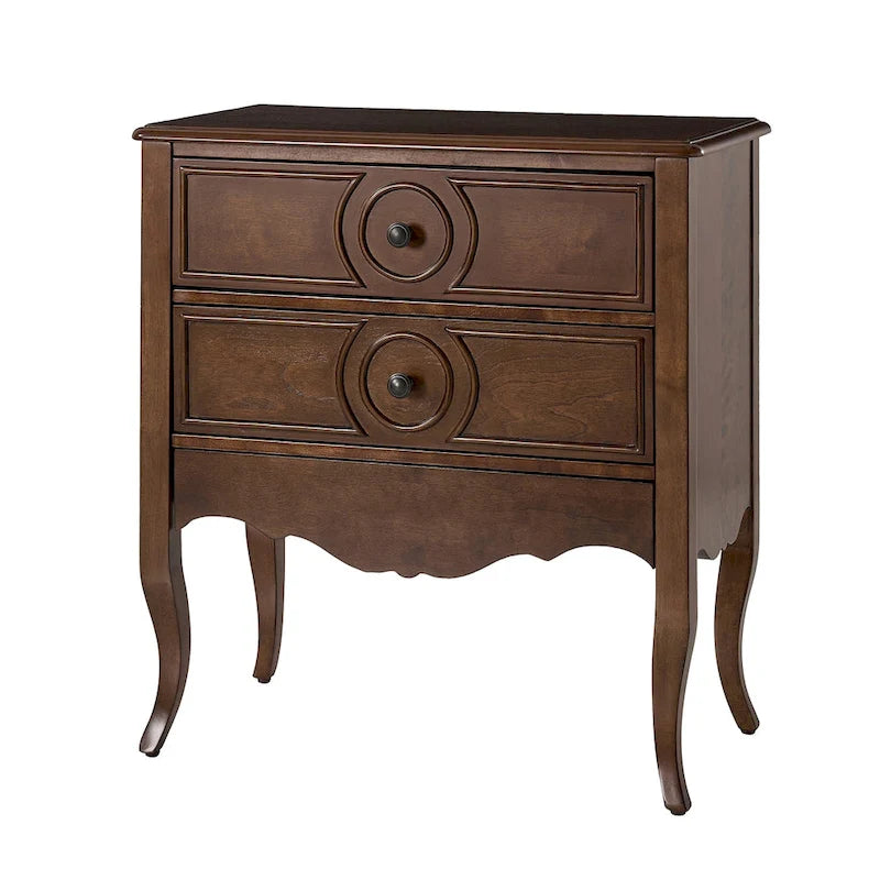 Sidney Traditional 3-Drawer Nightstand with Built-In Outlets and USB by HULALA HOME