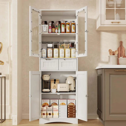 Tall Kitchen Pantry Cabinet, Freestanding Storage Cabinet, Bathroom Storage Cabinet with Doors