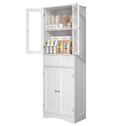 Tall Kitchen Pantry Cabinet, Freestanding Storage Cabinet, Bathroom Storage Cabinet with Doors