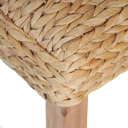 M4H Chania Solid Wood Natural Water Hyacinth Indoor Bench