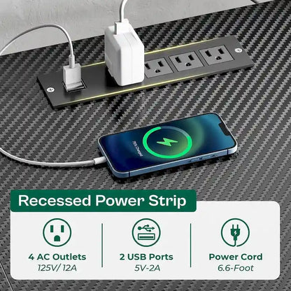 63.8 L Shaped Desk, Reversible Computer Desk Gaming Desk