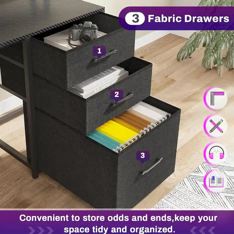 63.8 L Shaped Desk, Reversible Computer Desk Gaming Desk