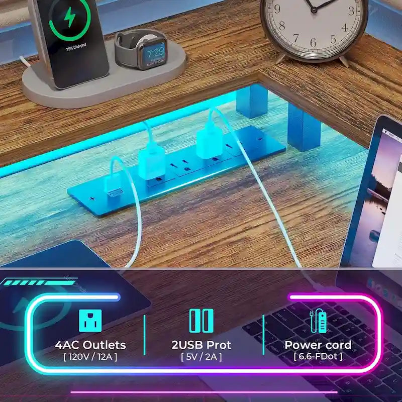 63.8 L Shaped Desk, Reversible Computer Desk Gaming Desk