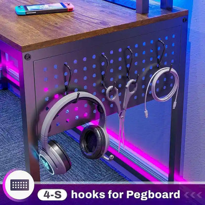 63.8 L Shaped Desk, Reversible Computer Desk Gaming Desk