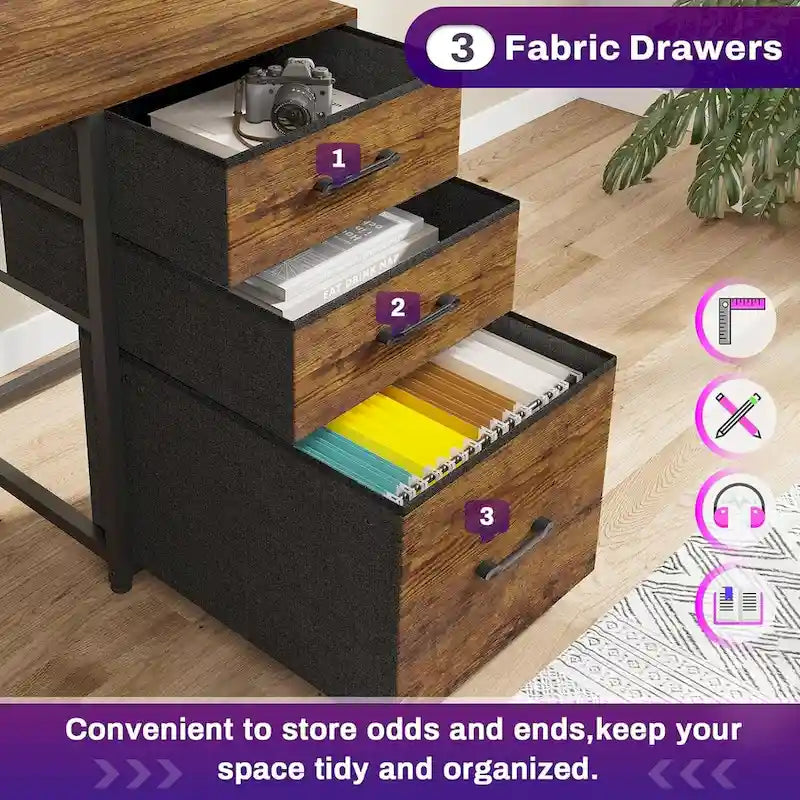 63.8 L Shaped Desk, Reversible Computer Desk Gaming Desk