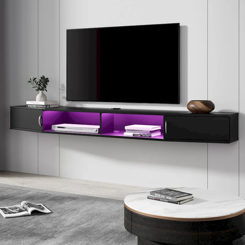 Fitueyes 70 Floating TV Stand Wall Mounted TV Shelf Media Console