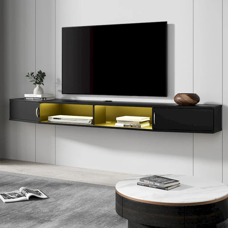 Fitueyes 70 Floating TV Stand Wall Mounted TV Shelf Media Console