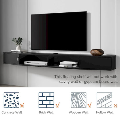 Fitueyes 70 Floating TV Stand Wall Mounted TV Shelf Media Console