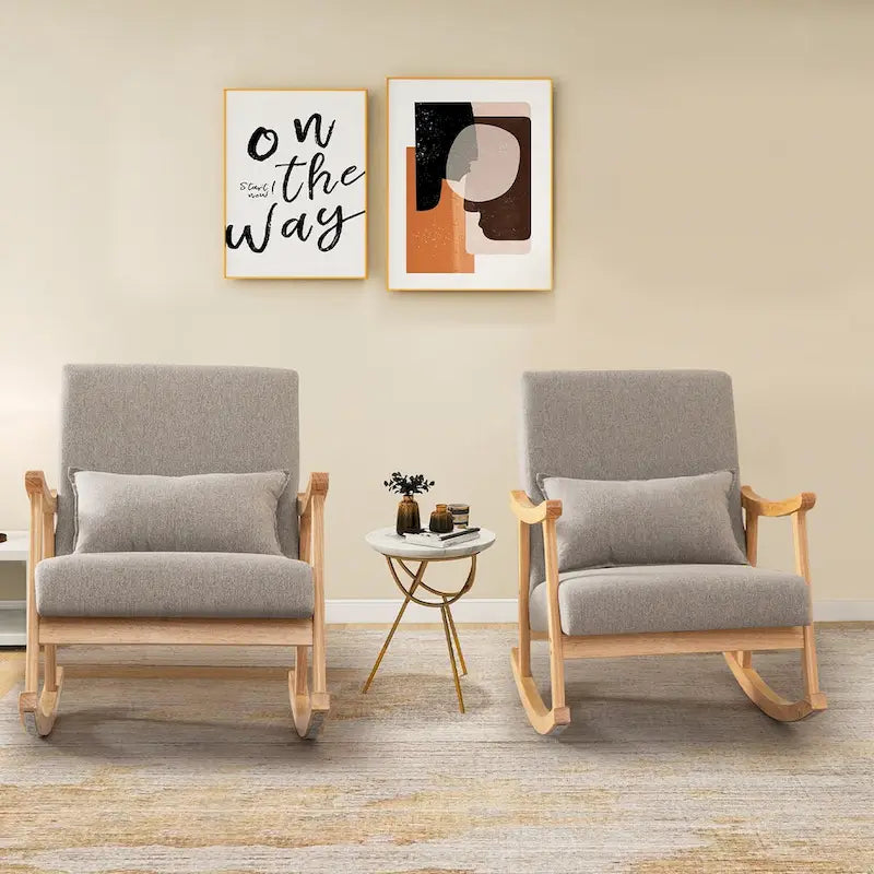 Costway Set of 2 Rocking Chairs with Pillow Rocking Armchairs with - See Details