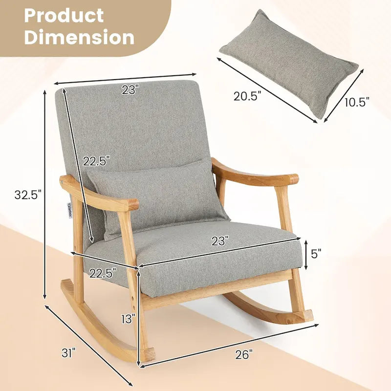 Costway Set of 2 Rocking Chairs with Pillow Rocking Armchairs with - See Details