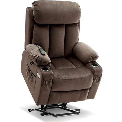 MCombo Large Power Lift Recliner with Extended Footrest for Big and Tall Elderly People, Hand Remote, Cup Holders, Fabric 7426