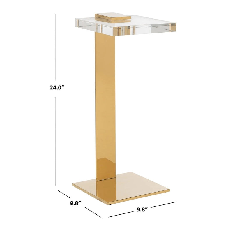 SAFAVIEH Couture Shiloh Acrylic Drink Table - 9.8 W x 9.8 L x 24 H - 10Wx10Dx24H