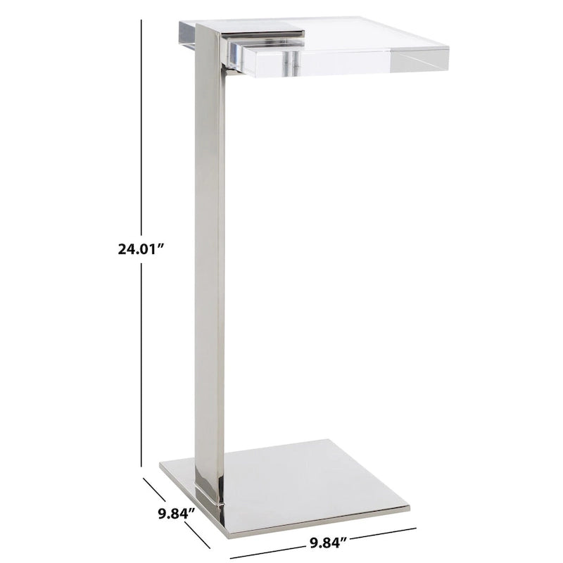 SAFAVIEH Couture Shiloh Acrylic Drink Table - 9.8 W x 9.8 L x 24 H - 10Wx10Dx24H