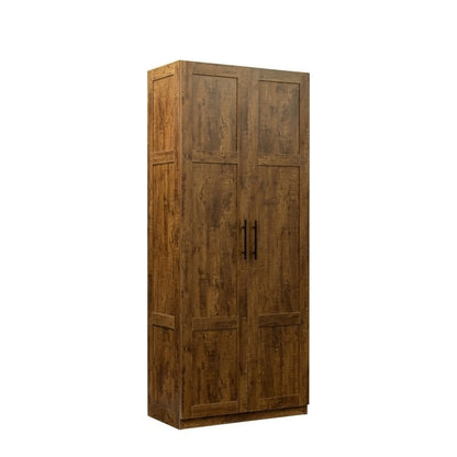 High Armoire Wardrobe and Storage Cabinet with 2 Doors and 3 Partitions to Separate 4 Storage Spaces 29.53W x 15.75 D x70.87H