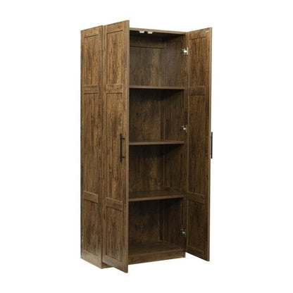 High Armoire Wardrobe and Storage Cabinet with 2 Doors and 3 Partitions to Separate 4 Storage Spaces 29.53W x 15.75 D x70.87H
