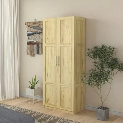 High Armoire Wardrobe and Storage Cabinet with 2 Doors and 3 Partitions to Separate 4 Storage Spaces 29.53W x 15.75 D x70.87H