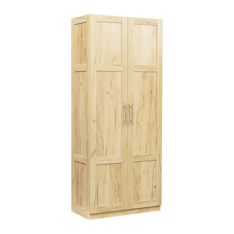 High Armoire Wardrobe and Storage Cabinet with 2 Doors and 3 Partitions to Separate 4 Storage Spaces 29.53W x 15.75 D x70.87H