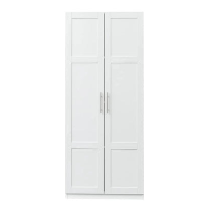 High Armoire Wardrobe and Storage Cabinet with 2 Doors and 3 Partitions to Separate 4 Storage Spaces 29.53W x 15.75 D x70.87H