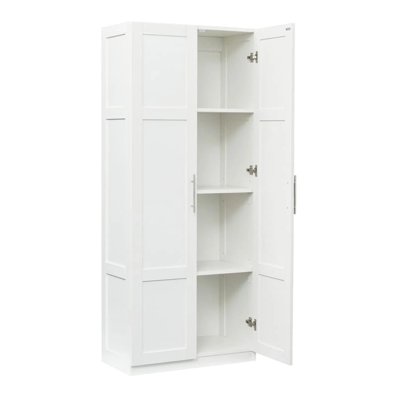 High Armoire Wardrobe and Storage Cabinet with 2 Doors and 3 Partitions to Separate 4 Storage Spaces 29.53W x 15.75 D x70.87H