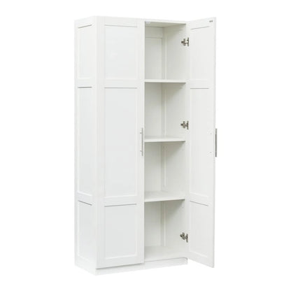 High Armoire Wardrobe and Storage Cabinet with 2 Doors and 3 Partitions to Separate 4 Storage Spaces 29.53W x 15.75 D x70.87H