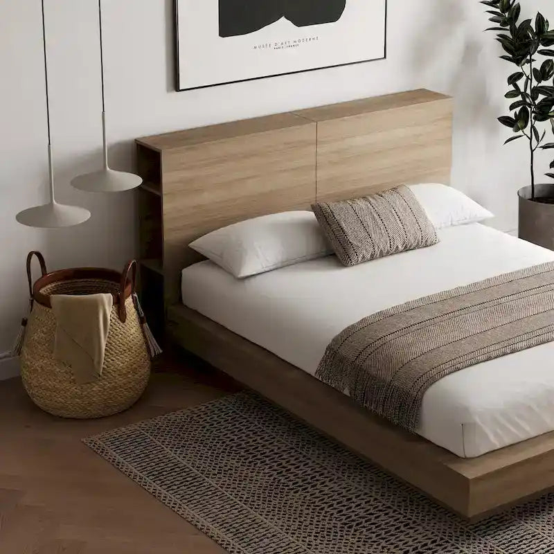 Marconi Platform Bed with Storage Headboard