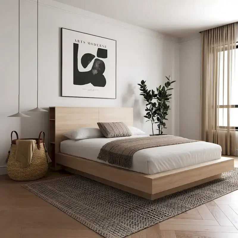 Marconi Platform Bed with Storage Headboard